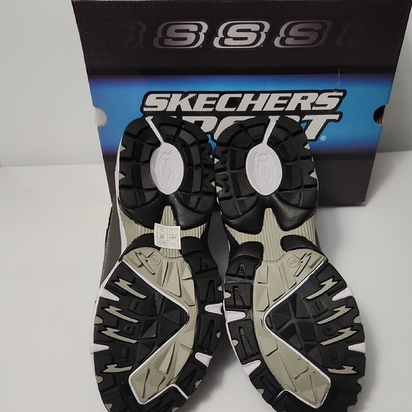 Skechers Sport Black and White Wide Fit Sneakers - Picture 2 of 6